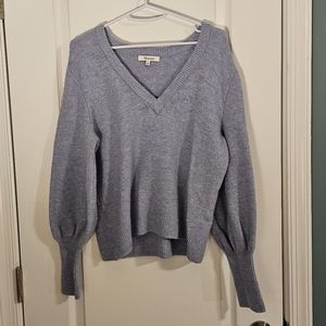 Madewell periwinkle blue puff sleeve sweater